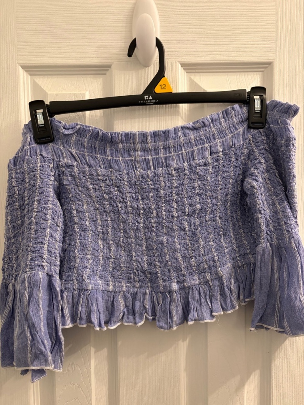Free People Smocked Off-Shoulder Crop Top - Picture 6 of 10